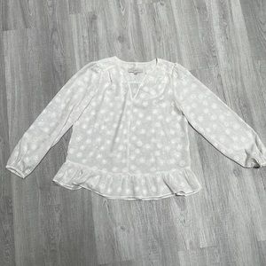 Off white flowered blouse from the Loft